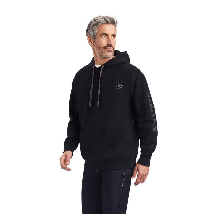 Ariat Logo Hoodie Men D0X61385 Black Tops