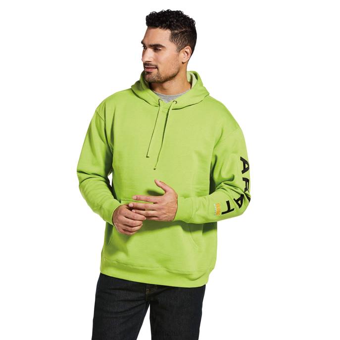 Ariat Rebar Graphic Hoodie Men D0X61404 Lime Heather/Black Tops