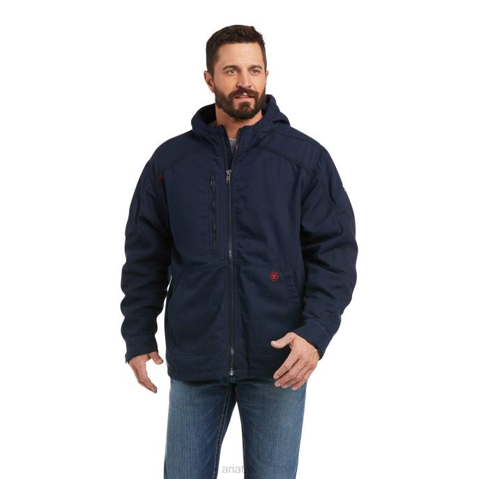 Ariat FR DuraLight Stretch Canvas Jacket Men D0X61603 Navy Tops