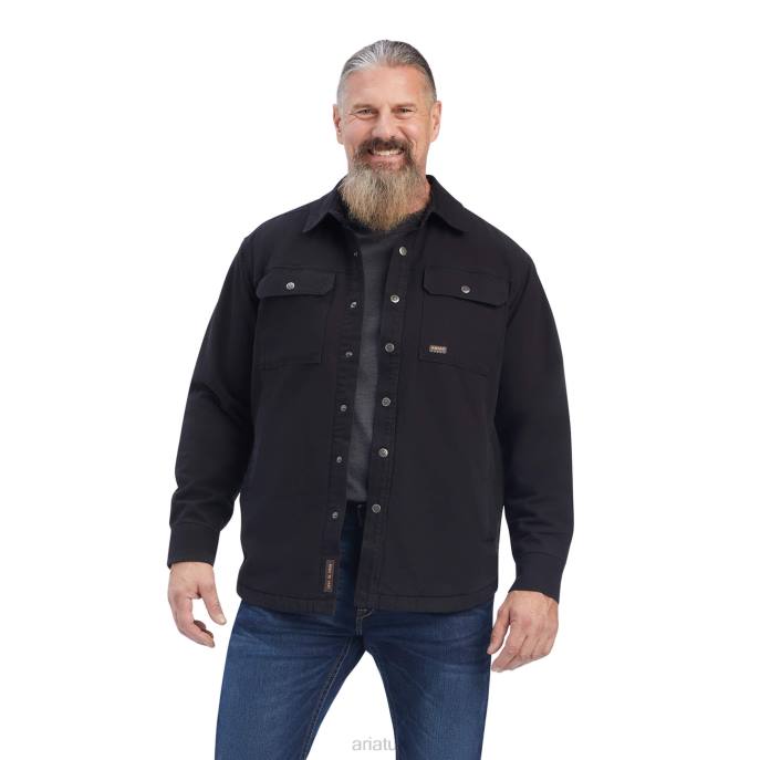 Ariat Rebar Classic Canvas Shirt Jacket Men D0X61533 Black Tops