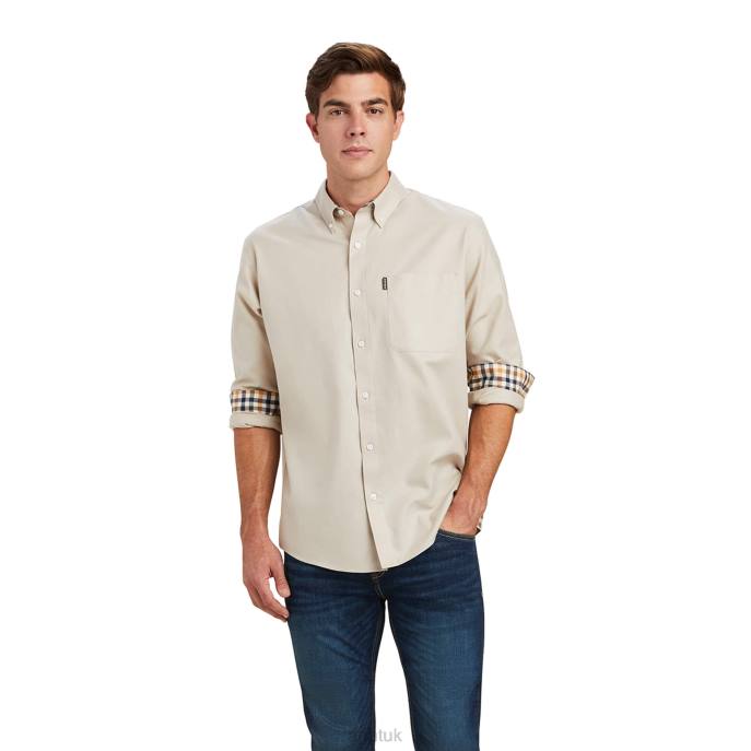 Ariat Clement Shirt Men D0X61335 Oatmeal Heather Tops