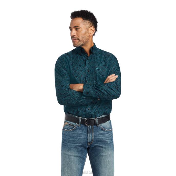 Ariat Kyler Fitted Shirt Men D0X6965 Ocean Depths Tops