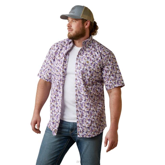 Ariat Maximilian Classic Fit Shirt Men D0X61161 Lilac Tops