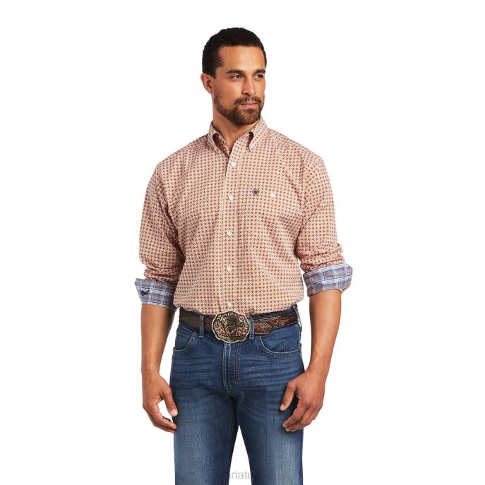 Ariat Relentless Braiding Stretch Classic Fit Shirt Men D0X61349 Golden Oak Tops
