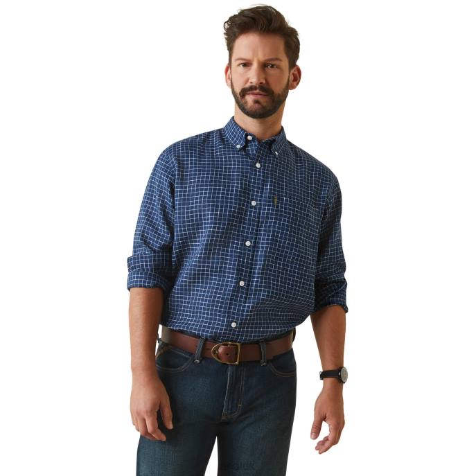Ariat Sonoma Shirt Men D0X61346 Navy Tattersal Tops