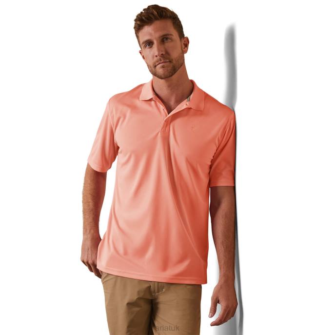Ariat TEK Polo Men D0X6570 Peach Echo Tops