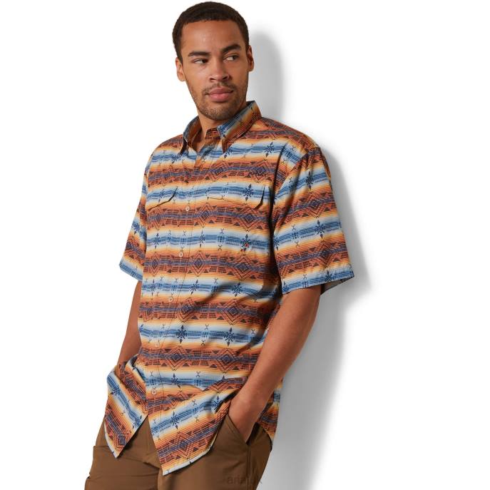 Ariat VentTEK Outbound Classic Fit Shirt Men D0X61190 Oxford Tan Southwest Tops