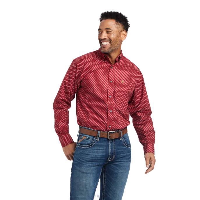 Ariat Wilcott Classic Fit Shirt Men D0X61030 Rio Red Tops