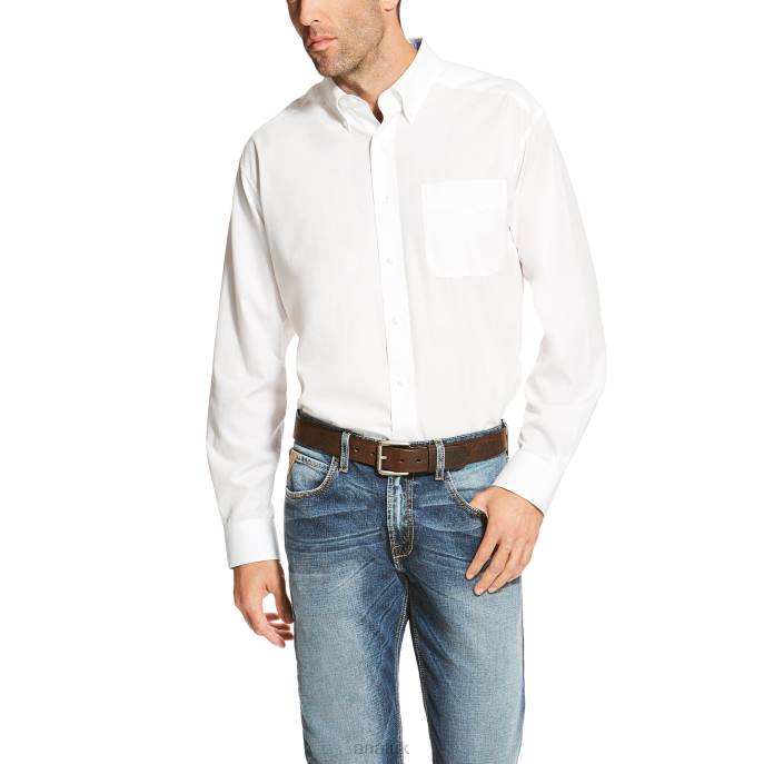 Ariat Wrinkle Free Solid Shirt Men D0X61224 White Tops