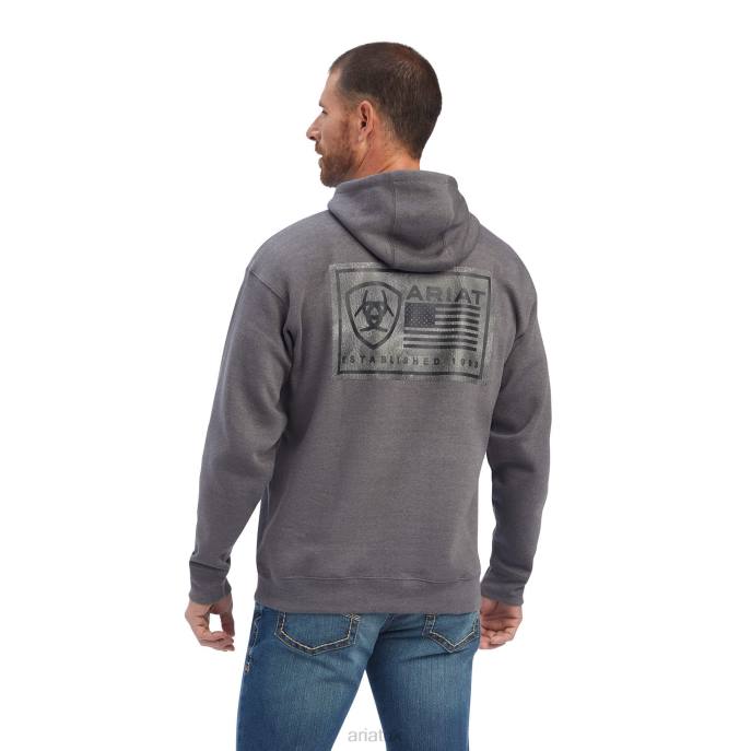 Ariat EST Block Sweatshirt Men D0X61449 Charcoal Heather Tops