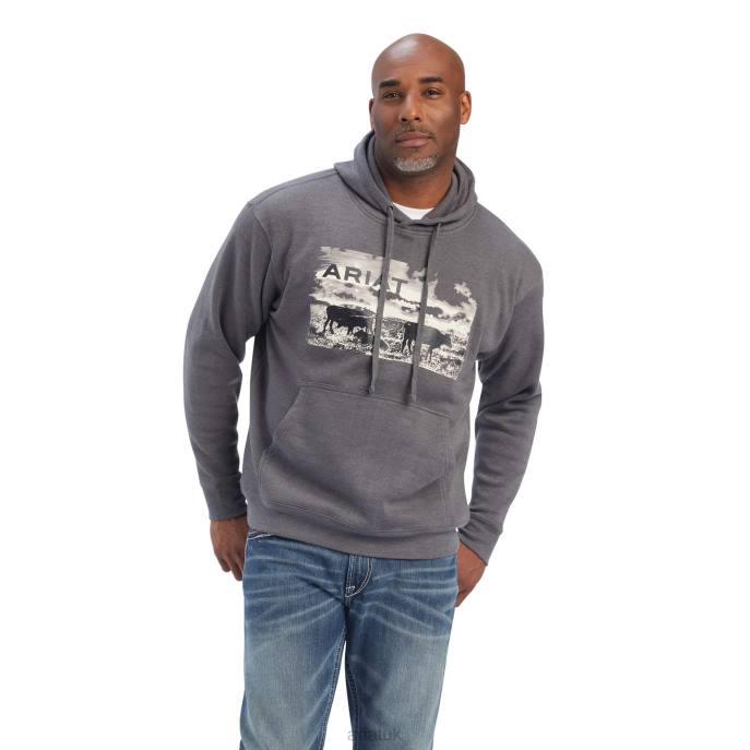 Ariat Pastures Sweatshirt Men D0X61397 Charcoal Heather Tops
