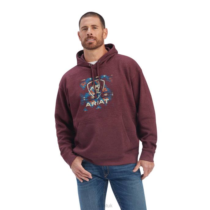 Ariat Southwest Block Sweatshirt Men D0X61408 Malbec Heather Tops