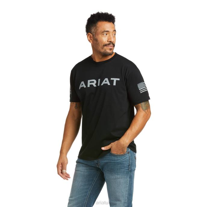 Ariat Branded Patriot T-Shirt Men D0X6845 Black Tops