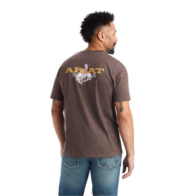 Ariat Bronc Buster T-Shirt Men D0X6586 Brown Heather Tops