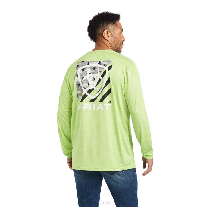 Ariat Charger Americana T-Shirt Men D0X6883 Green Heather Tops