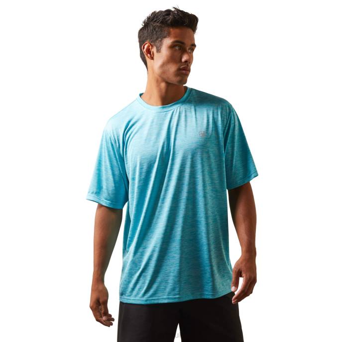 Ariat Charger Basic T-Shirt Men D0X6901 Peacock Blue Tops