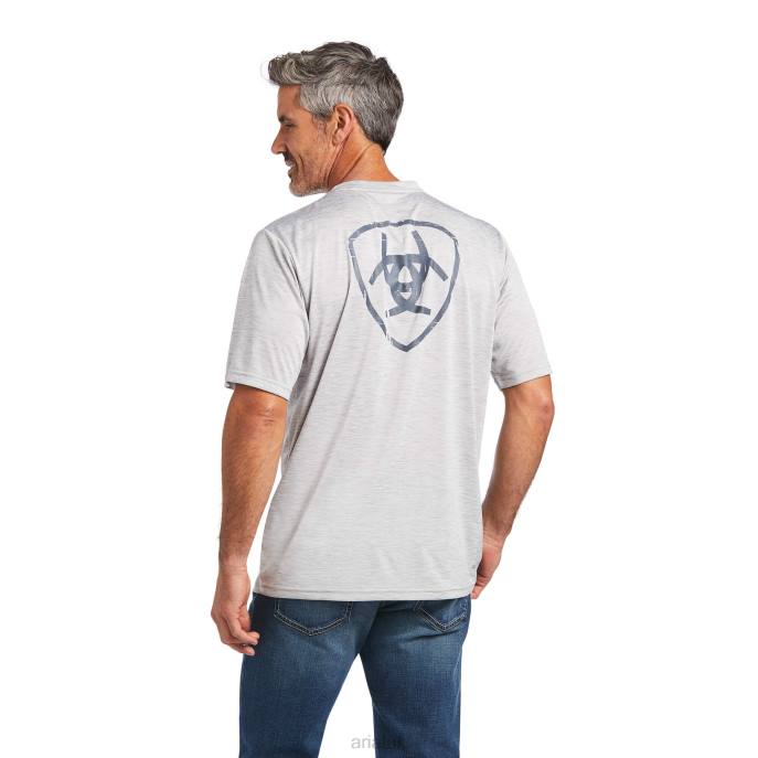 Ariat Charger Shield Tee Men D0X6680 Echo Gray Tops