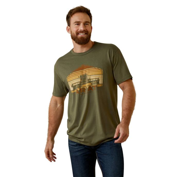 Ariat Combine T-Shirt Men D0X6917 Military Heather Tops
