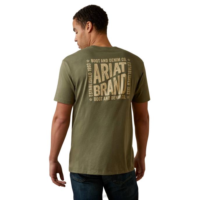 Ariat Curve Ball T-Shirt Men D0X6937 Military Heather Tops