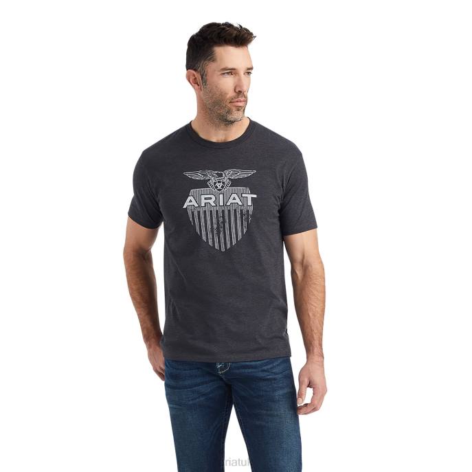Ariat Diamond Shield T-Shirt Men D0X6651 Charcoal Heather Tops