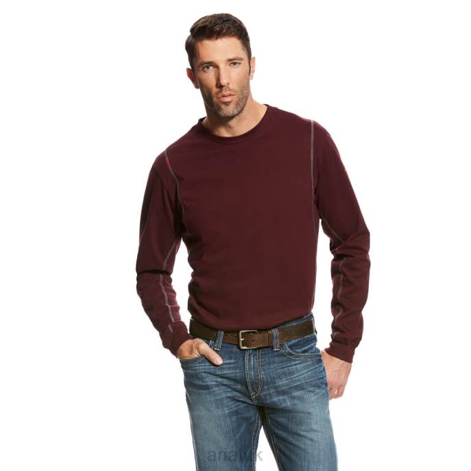 Ariat FR AC Crew T-Shirt Men D0X6810 Malbec Tops