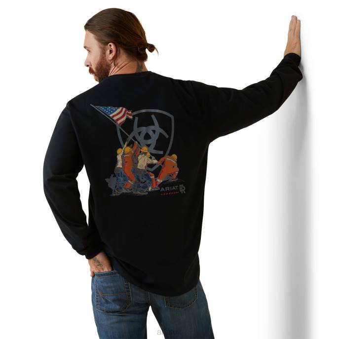 Ariat FR FR Raising the Flag T-Shirt Men D0X6769 Black Tops