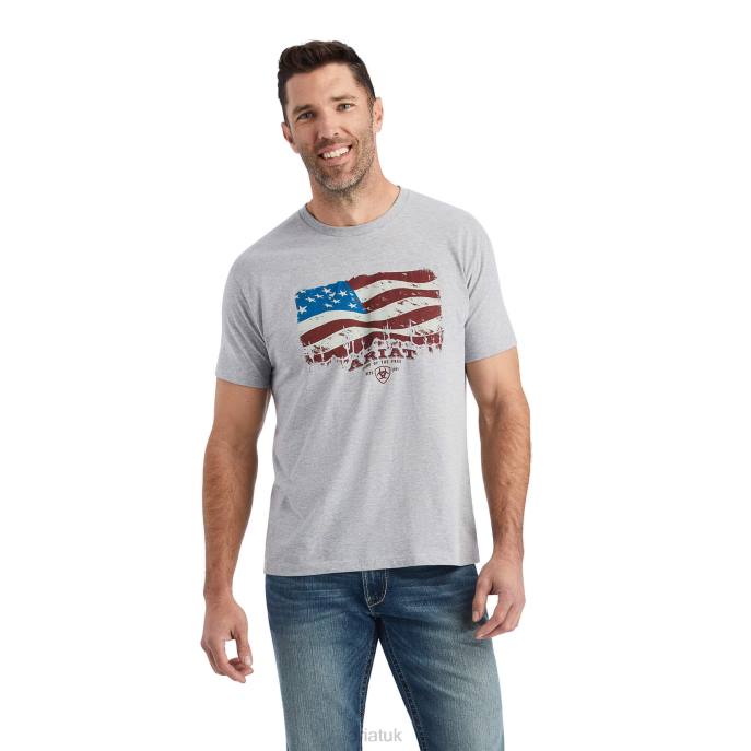 Ariat Flagscape T-Shirt Men D0X6675 Athletic Heather Tops