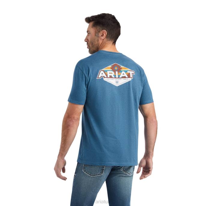Ariat Hexafill T-Shirt Men D0X6666 Steel Blue Heather Tops