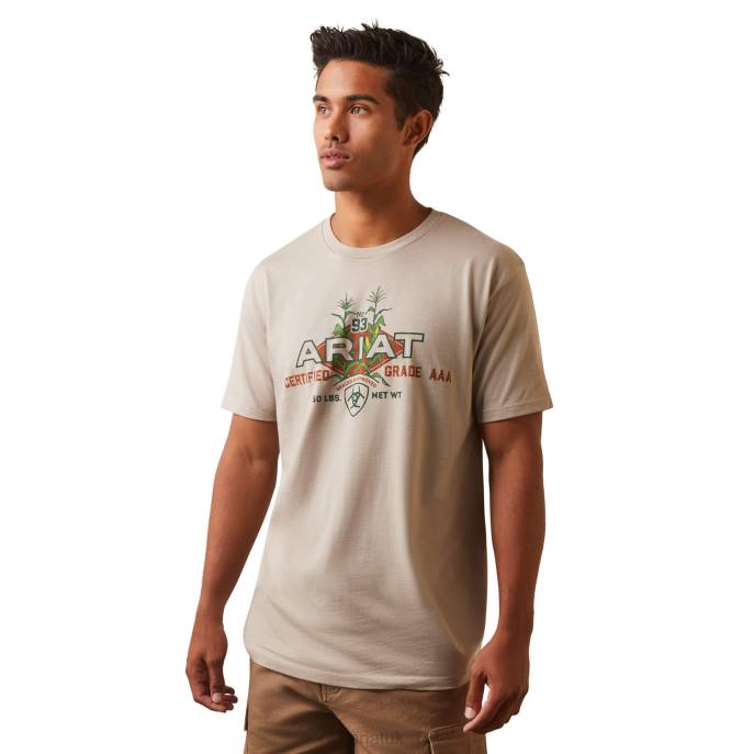 Ariat Hybrid Seed T-Shirt Men D0X6895 Khaki Heather Tops