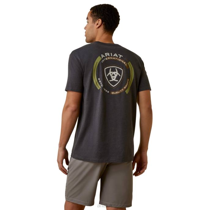 Ariat Offset Circle T-Shirt Men D0X6936 Charcoal Heather Tops