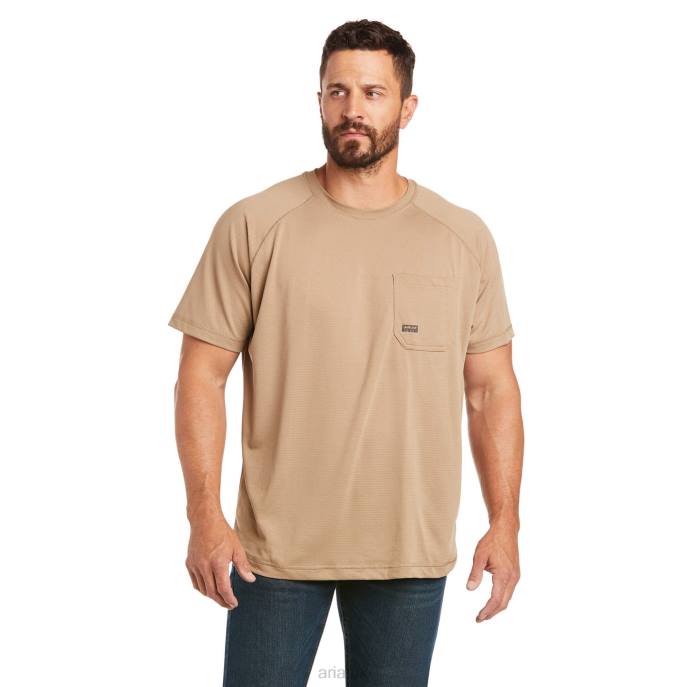 Ariat Rebar Heat Fighter T-Shirt Men D0X6671 Khaki Tops