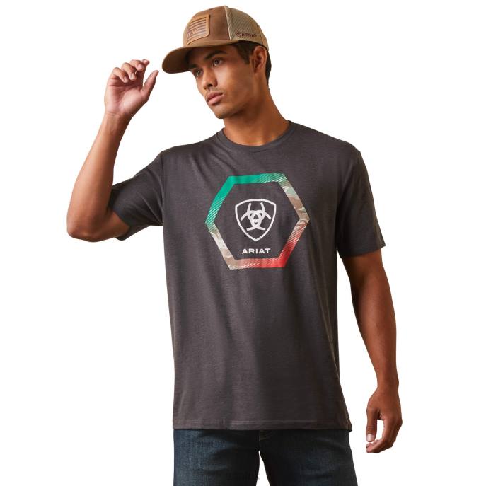 Ariat Recon Trim T-Shirt Men D0X6753 Charcoal Heather Tops