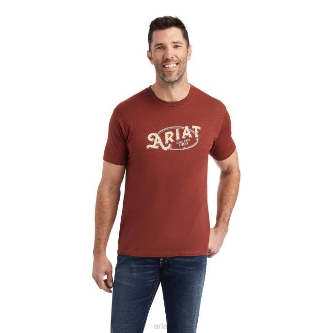 Ariat Rope Oval T-Shirt Men D0X6672 Rust Heather Tops
