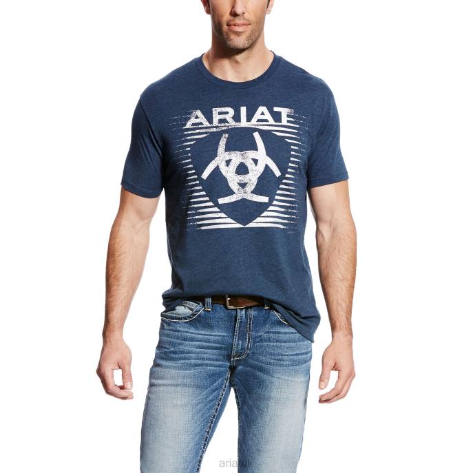 Ariat Shade Tee T-Shirt Men D0X6587 Navy Heather Tops