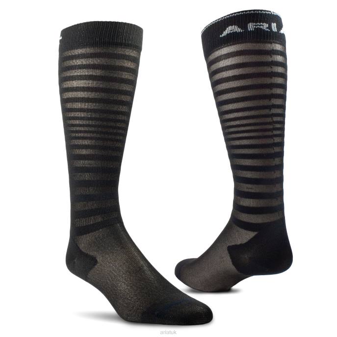 Ariat Ultrathin Performance Sock Unisex D0X62028 Black/Grey Accessories