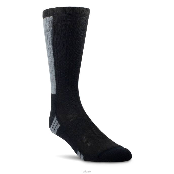 Ariat VentTEK Mid Calf Performance Sock 2 Pair Pack Unisex D0X62029 Black Accessories