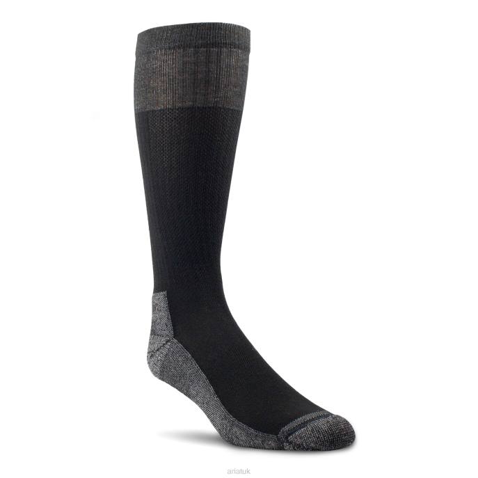 Ariat VentTEK Over the Calf Western Boot Sock 2 Pair Pack Unisex D0X62015 Black Accessories