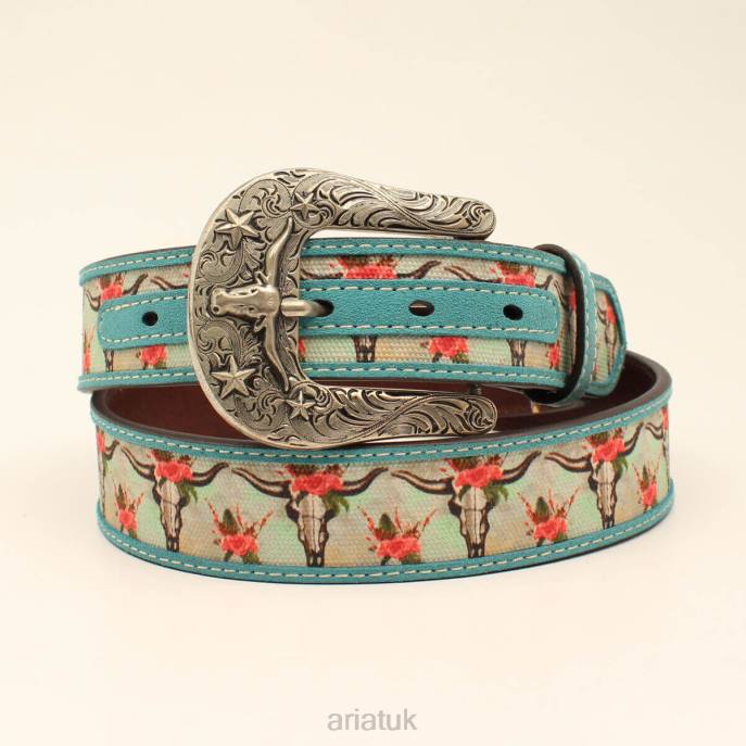 Ariat Cruiser skull belt Women D0X63746 Turquoise Accessories