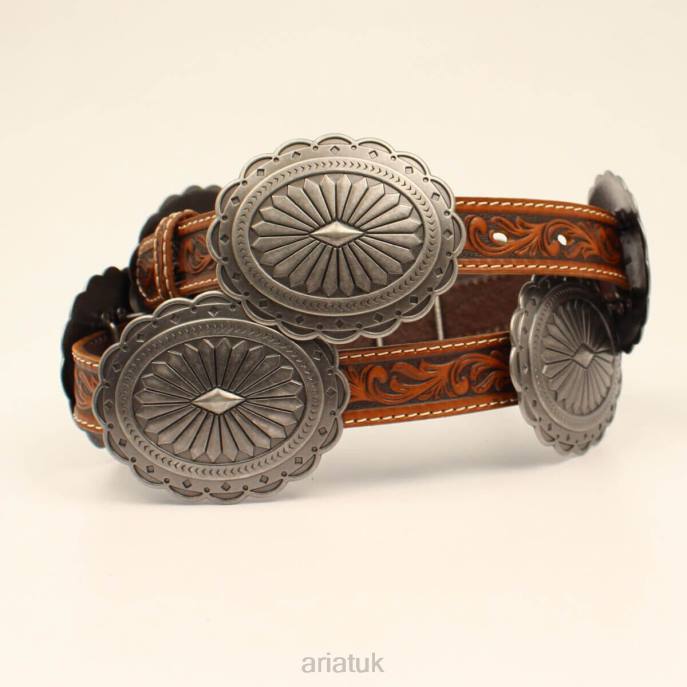 Ariat Oval concho diamond belt Women D0X63749 Tan Accessories