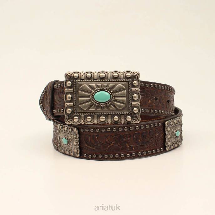 Ariat Square concho belt Women D0X63751 Brown Accessories