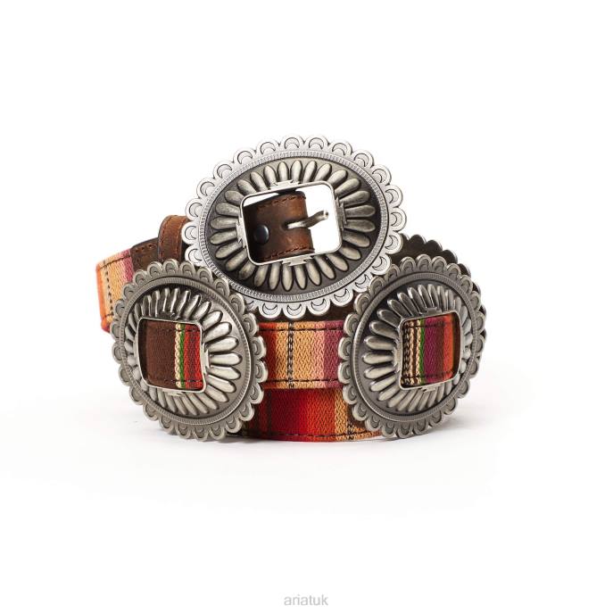 Ariat Stripe Multi Concho Belt Women D0X63759 Silver Accessories