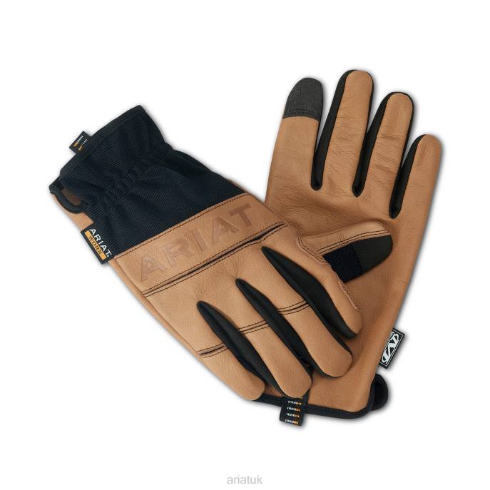 Ariat FlexPro Leather Driver Work Glove Women D0X63761 Brown/Black Accessories