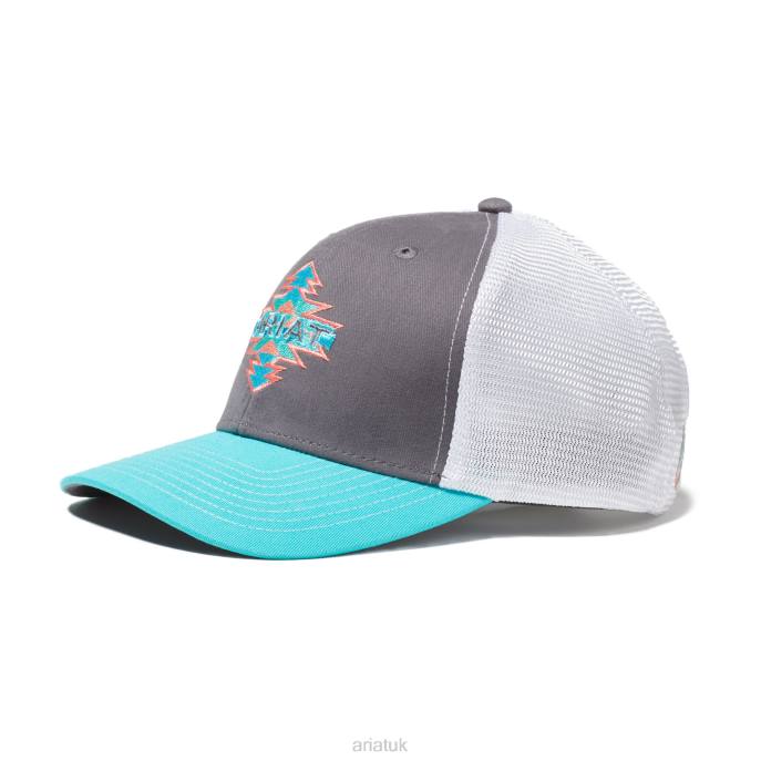 Ariat Aztec Logo Snapback Cap Women D0X63774 Grey Accessories