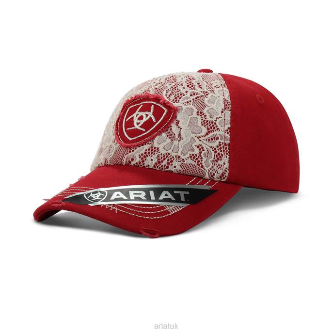 Ariat Center Shield Logo Cap Women D0X63781 Red Accessories