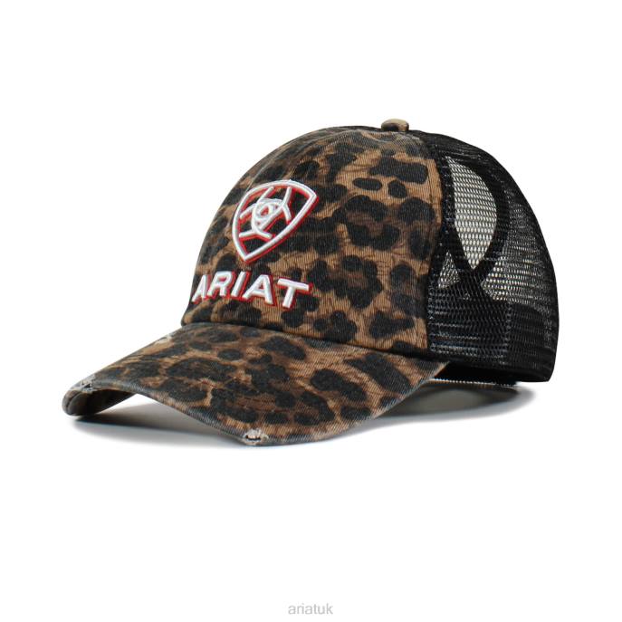 Ariat Embossed logo cheetah print cap Women D0X63763 Black Accessories
