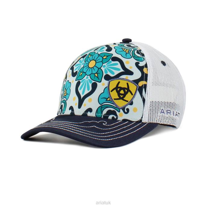 Ariat Floral print cap Women D0X63765 Navy Accessories
