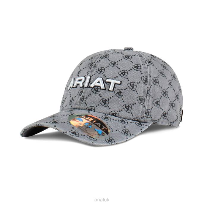 Ariat Shield logo print cap Women D0X63771 Gray Accessories