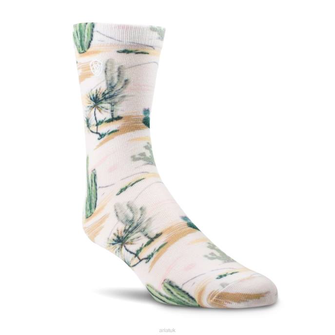 Ariat Arid Landscape Crew Sock 2 Pair Pack Women D0X63809 Cactus/Western Toile Accessories