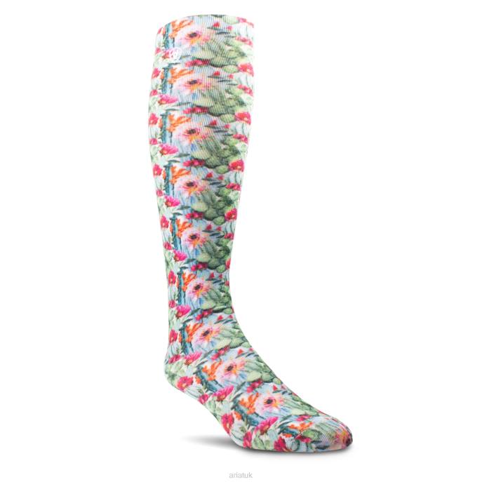 Ariat Floral Watercolor Knee High Sock Women D0X63817 Floral Cactus Print Accessories