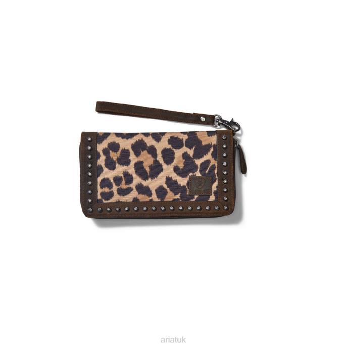 Ariat Clutch Wallet Cheetah Women D0X63731 Brown Accessories